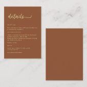 Boho Earth Tones Trendy Script Begleitkarte (Vorne/Hinten)