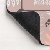 Boho Earthtone Tropische Blätter Personalisiert Mousepad (Ecke)