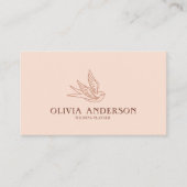 Boho Earthy Bird QR Code Logo Einzigartiges Terrac Visitenkarte (Vorderseite)