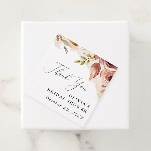 Boho Earthy Blume Brautparty-Autumn Floral Geschenkanhänger (Beispiel)