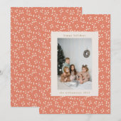 Boho Earthy Botanical Border Custom Foto Feiertagskarte (Vorne/Hinten)