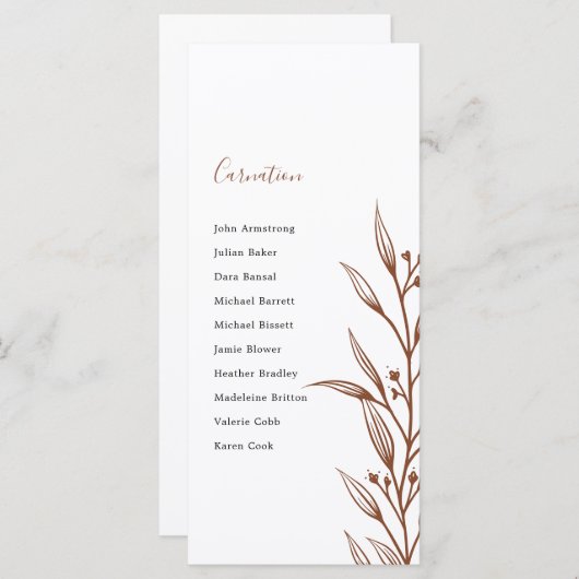 Boho Earthy Botanical Elegant Elfenbeintisch Plan  (Vorne/Hinten)