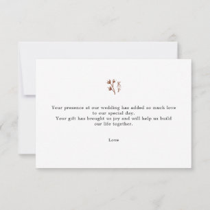 Boho Earthy Botanical Elegant Ivory Dankeskarte