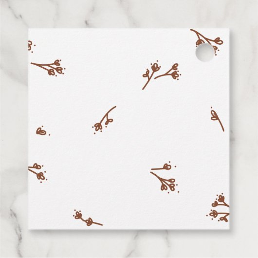 Boho Earthy Botanical Elegant Ivory Geschenkanhänger (Rückseite)