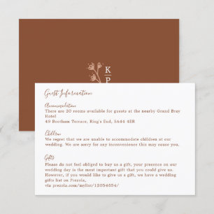 Boho Earthy Botanical Elegant Ivory Guest Enclosu Begleitkarte