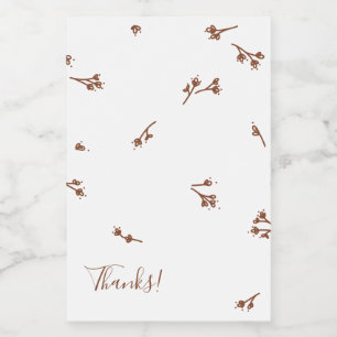 Boho Earthy Botanical Elegant Ivory Lebensmitteletikett