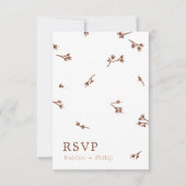 Boho Earthy Botanical Elegant Ivory Wedding White RSVP Karte (Vorderseite)