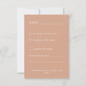 Boho Earthy Botanical Elegant Ivory Wedding White RSVP Karte (Rückseite)
