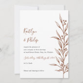 Boho Earthy Botanical Elegant Ivory White Einladung (Vorderseite)