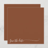 Boho Earthy Botanical Elegante Ivory Square Card Save The Date (Vorne/Hinten)