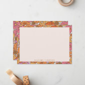 Boho Earthy Burnt Orange Floral Personalisiert Nam Mitteilungskarte (Vorderseite/Rückseite Beispiel)