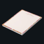 Boho Earthy Burnt Orange Floral Personalisiert Nam Notizblock<br><div class="desc">Boho Earthy Burnt Orange Personalisiert Name Stationery Notepad</div>