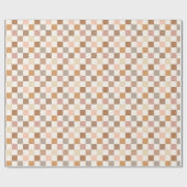 Boho Earthy Check Checkerboard Checkered Girly Geschenkpapier (Flach)