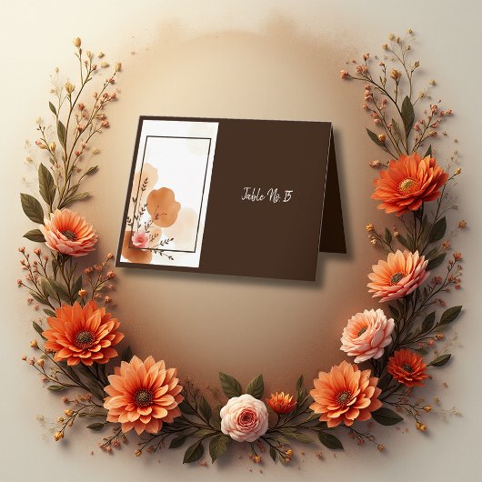 Boho Earthy Floral Accents table number card Dankeskarte