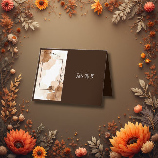 Boho Earthy Floral Accents table number card Dankeskarte
