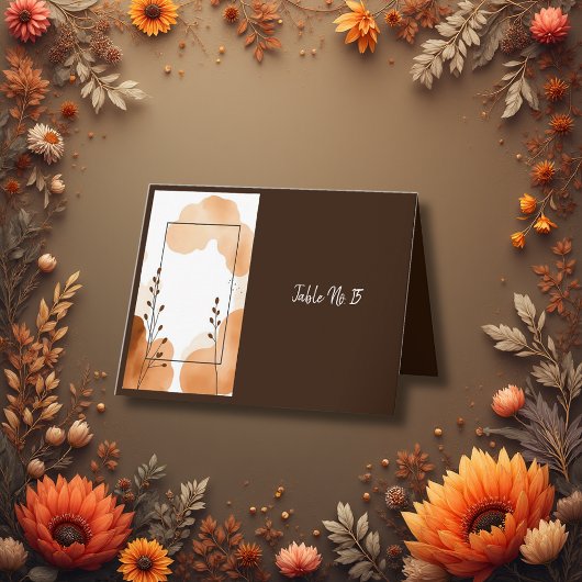 Boho Earthy Floral Accents table number card Dankeskarte