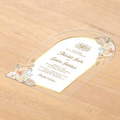 Boho Earthy Floral Arch Muslim Wedding Acryleinladungen (Ablage )