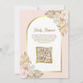 Boho Earthy Floral Arch QR Code Muslim Wedding Einladung (Rückseite)