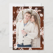 Boho Earthy Floral Foto Terracotta Wedding Save The Date (Rückseite)