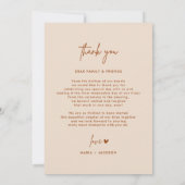 Boho Earthy Foto Wedding danke Ihnen Karten (Rückseite)