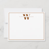 Boho Earthy Modern Monogram Couple Stationery Mitteilungskarte (Vorderseite)