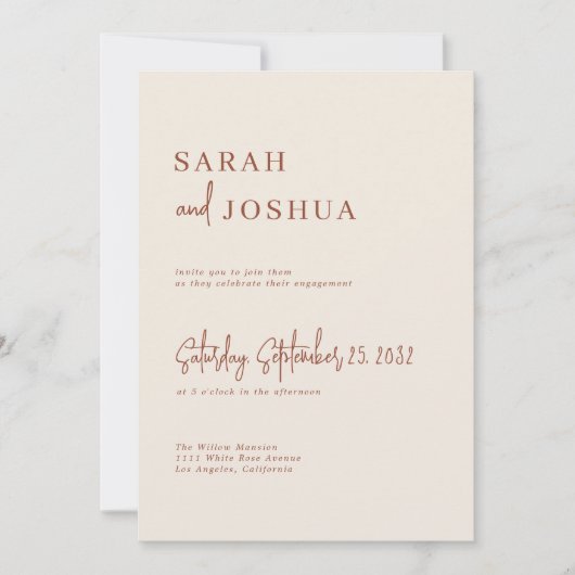 Boho Earthy Modern Unique Qr Code Script Foto Einladung (Vorderseite)