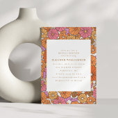 Boho Earthy Ochre Orange Floral Brautparty Einladung