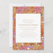 Boho Earthy Ochre Orange Floral Brautparty Einladung (Vorderseite)