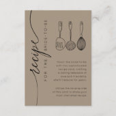 Boho Earthy Tan Bridal Shower Recipe Begleitkarte (Vorderseite)