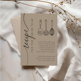 Boho Earthy Tan Bridal Shower Recipe Begleitkarte