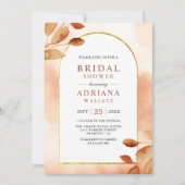 Boho Earthy Terracotta Blätter Arch Brautparty Einladung (Vorderseite)
