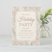 Boho Earthy Tones Holiday Party Einladung (Stehend Vorderseite)