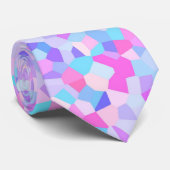 Boho Eclectic farbenfrohe Pastel Sprinkle Mosaik Krawatte (Gerollt)