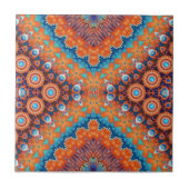 Boho Eclectic Kaleidoscopic Mosaik Angesagt Aquama Fliese (Vorderseite)
