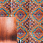 Boho Eclectic Kaleidoscopic Mosaik Angesagt Aquama Fliese<br><div class="desc">Schönes und einzigartiges Dekorfliesen-Design mit einem nahtlosen kaleidoskopischen abstrakten Muster in aquamarin und ockerfarben.</div>