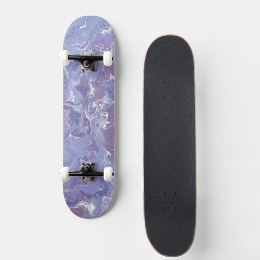 Boho Eclectic Soft Lila Digital Abstrakt Marbour Skateboard (Vorne)