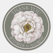 Boho Ecru Gastgeschenk Hochzeit Runder Aufkleber (Vorderseite)