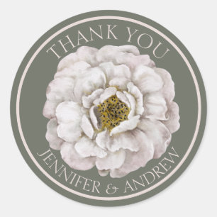 Boho Ecru Gastgeschenk Hochzeit Runder Aufkleber