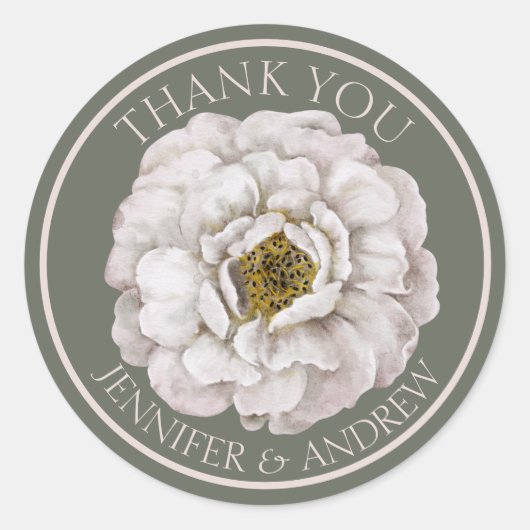 Boho Ecru Gastgeschenk Hochzeit Runder Aufkleber (Vorderseite)