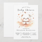 Boho Editable Bear Baby Dusche Einladung (Vorne/Hinten)