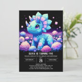 Boho Editable Dinosaur Digital Geburtstag Einladung (Stehend Vorderseite)