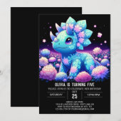 Boho Editable Dinosaur Digital Geburtstag Einladung (Vorne/Hinten)