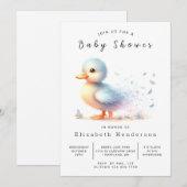 Boho Editable Duck Baby Duck Einladung (Vorne/Hinten)