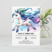 Boho Editable Horse Birthday Einladung (Stehend Vorderseite)
