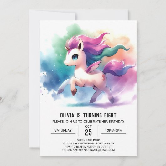 Boho Editable Horse Birthday Einladung (Vorderseite)