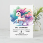 Boho Editable Horse Birthday Einladung (Stehend Vorderseite)