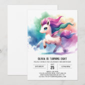 Boho Editable Horse Birthday Einladung (Vorne/Hinten)
