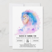Boho Editable Lion Birthday Einladung (Vorderseite)