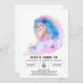 Boho Editable Lion Birthday Einladung (Vorne/Hinten)
