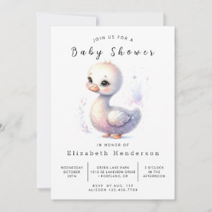 Boho Editable Swan Baby Shower Einladung